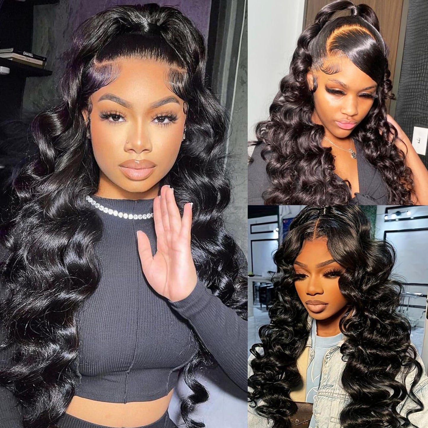 ANDRIA 13x4 HD Lace Front Wigs Body Wave Glueless Pre Plucked Lace Frontal Wigs For Black Women 250 density Loose Wave Synthetic Lace Front Wig With Baby Hair 26 Inch (Light Blonde)