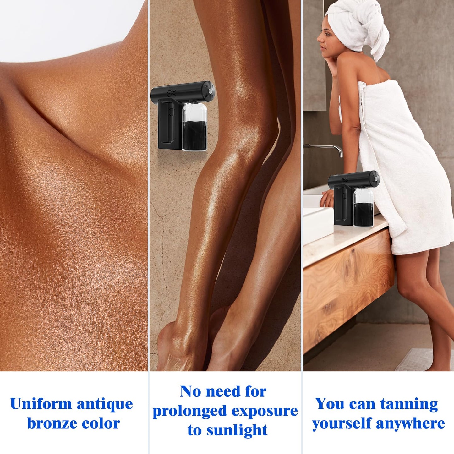 Upgraded Professional Spray tan machine – Melanin Support Technology, Spray tan gun -Faster Tan Results, Rechargeable & Portable Suit for Home Salon Beach Travel Tanning