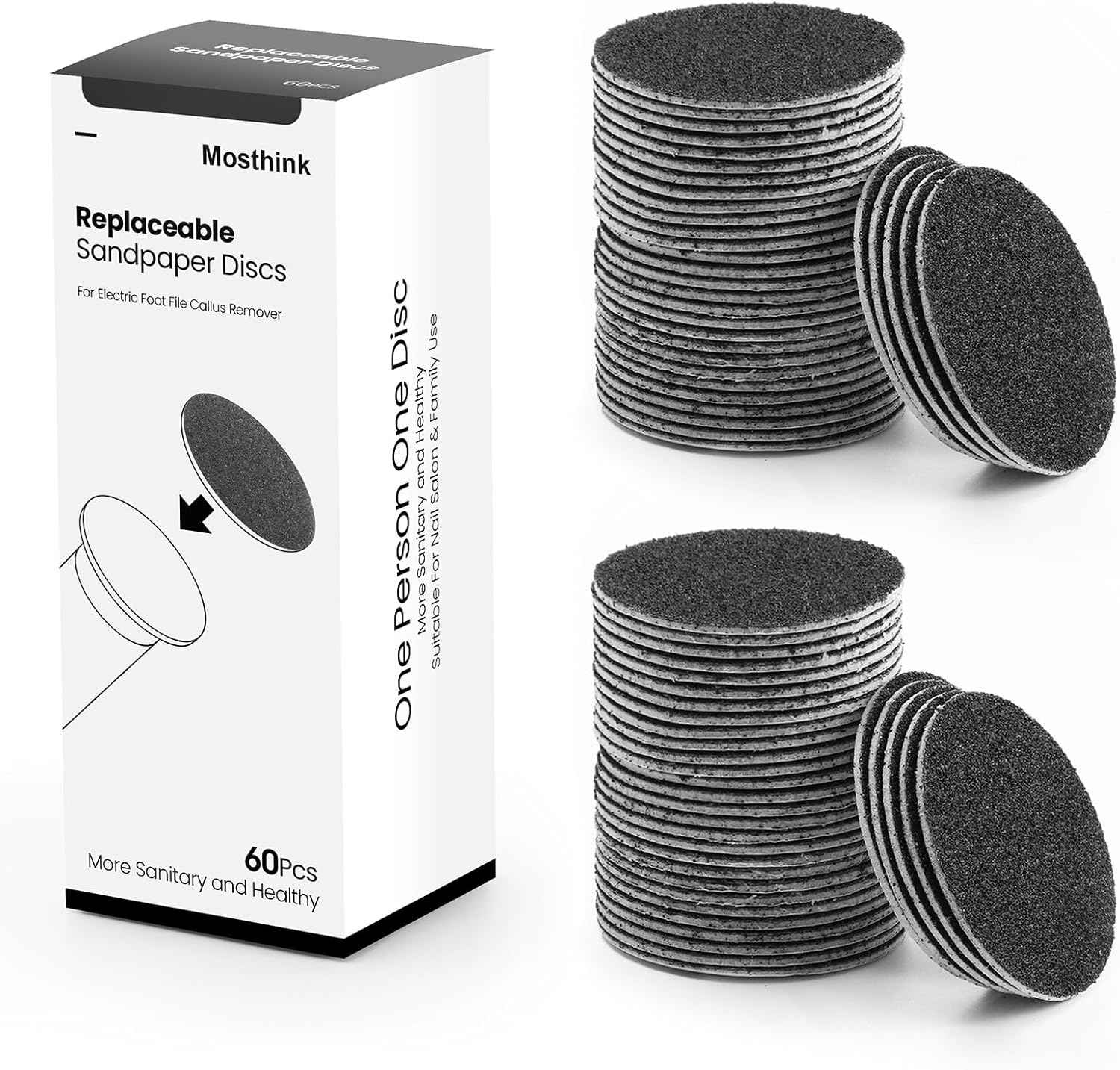 Electric Callus Remover for Feet with 120 Replacement Sandpaper Discs - Smooth Skin Solution