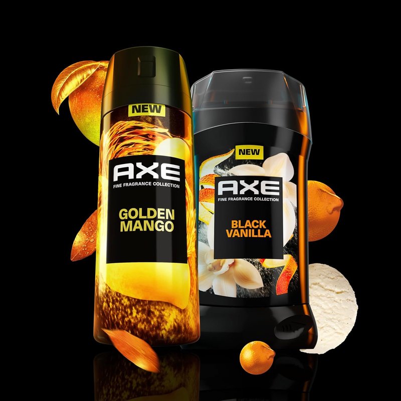 Axe Fine Fragrance Collection Deodorant Body Spray for Men - Golden Mango | 72H Odor Protection, 4 oz (3 Count)