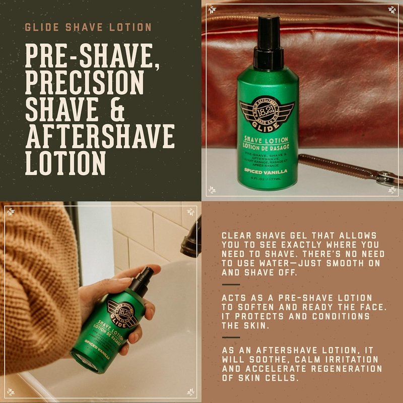 18.21 Man Made Shaving Gel for Men - Spiced Vanilla, 6 Fl Oz | Non-Lathering, Moisturizing Formula for Smooth Shave