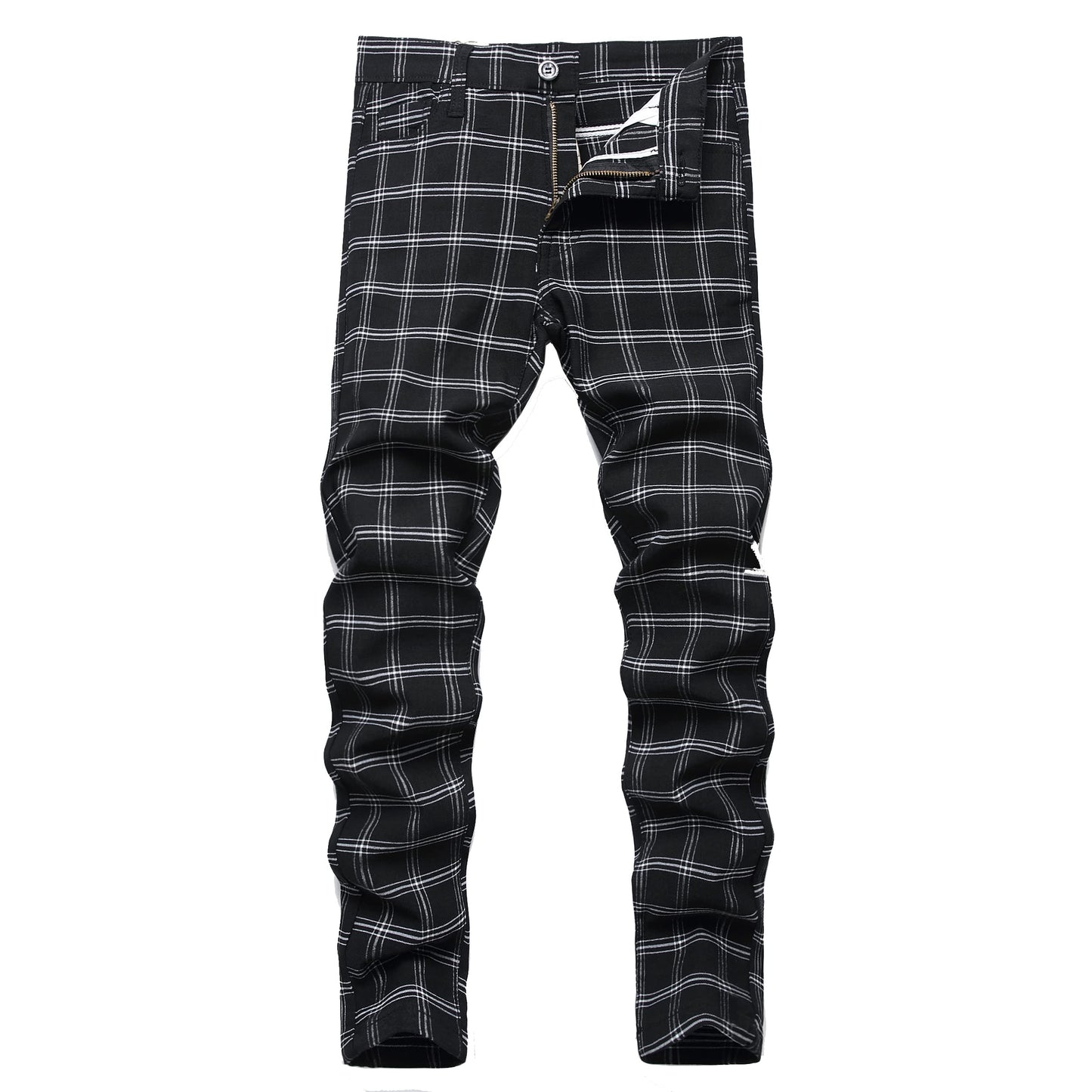 SUPBIRD Boy's Pants School Uniform Dress Plaid Skinny Fit Stretch Fashion Comfy Pants Navy 16