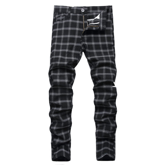 SUPBIRD Boy's Pants School Uniform Dress Plaid Skinny Fit Stretch Fashion Comfy Pants Navy 16