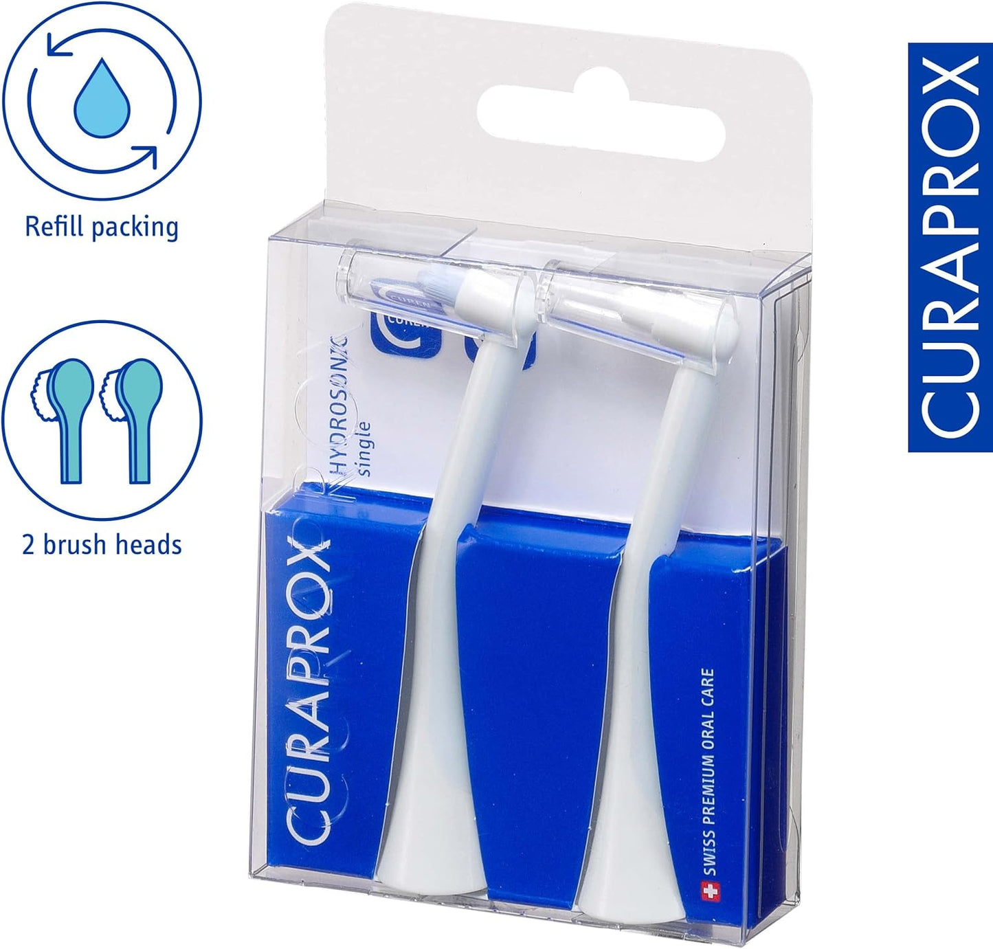 Curaprox Sonic Toothbrush Replacement Heads - Precision Cleaning for Braces & Implants | 2-Pack