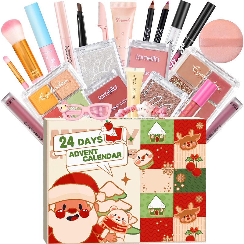 Makeup Advent Calendar 2025 Teen Girls Women, 24 Days Beauty Advent Calendar Christmas Countdown Make up Gift Set, 2025 Xmas Gift Surprise Box Calendar Makeup Set