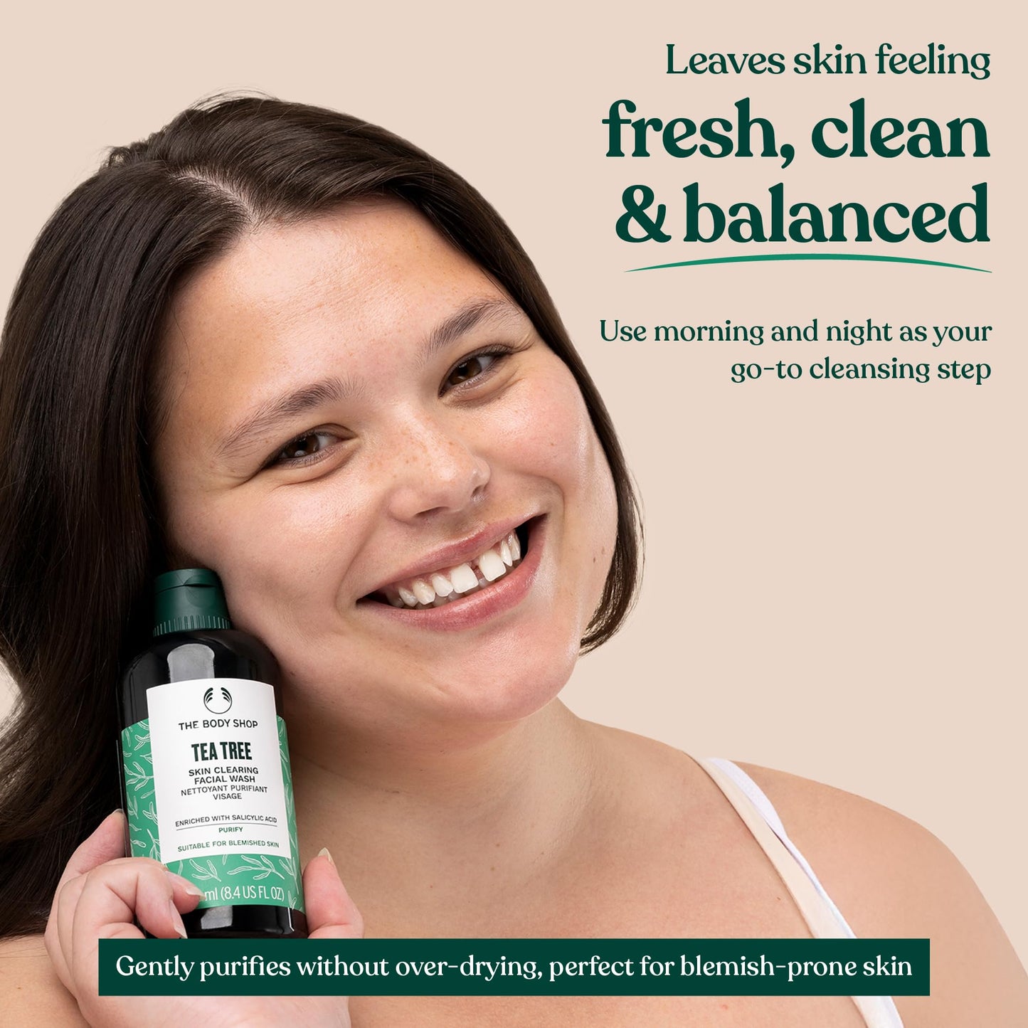 The Body Shop Tea Tree Skin Clearing Facial Wash – Purifying Vegan Face Wash For Oily, Blemished Skin – 8.4 oz