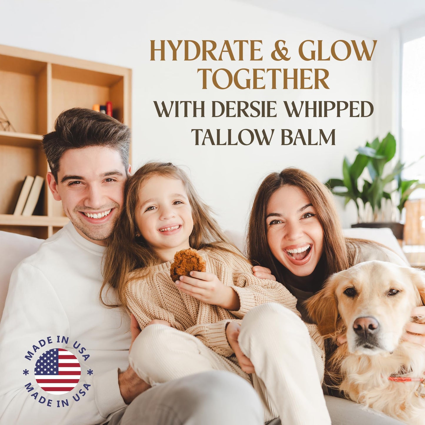 Dersie Beef Tallow for Skin: 100% Grass-Fed Whipped Tallow Balm for Deep Hydration & Soothing – Suitable for Dry, Sensitive & Mature Skin, Safe for Kids & Babies (Made in USA)