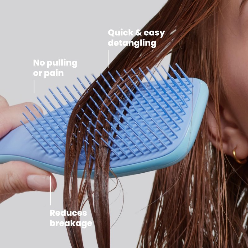 Tangle Teezer Ultimate Detangler Brush for Wet & Dry Hair, Eliminates Knots & Reduces Breakage for Straight to Wavy Hair Types, Denim Blues