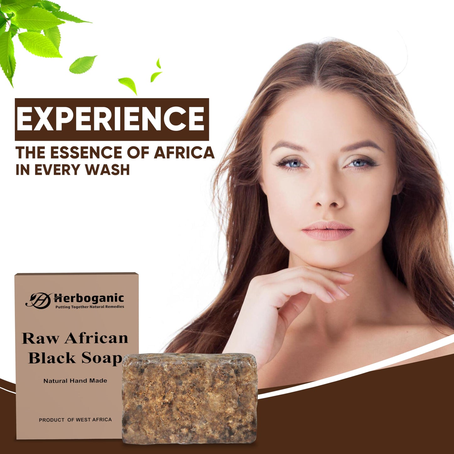 HERBOGANIC Raw African Black Soap (Raw African Black Soap 6 Oz. (Pack of 12))