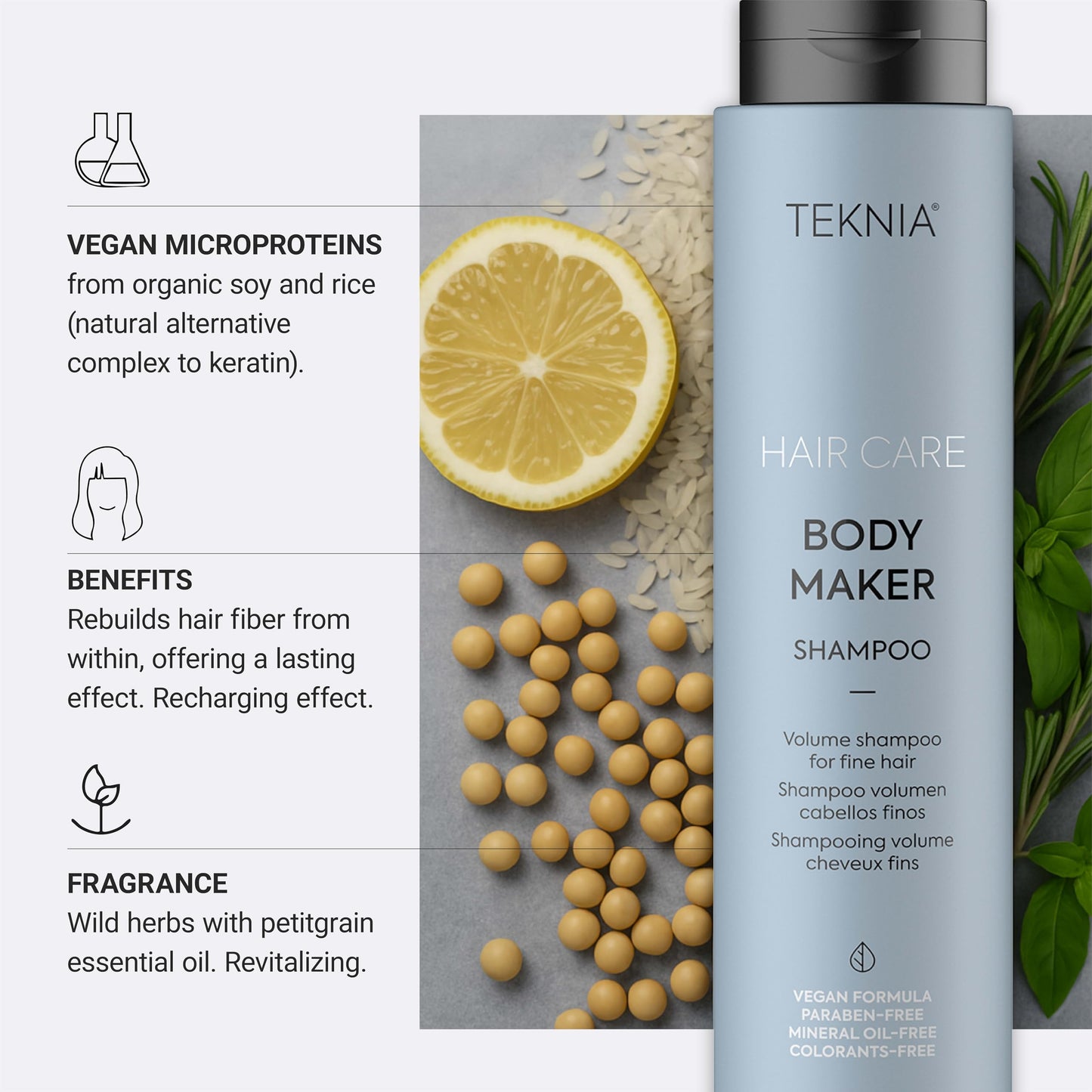 Lakmé Teknia Body Maker Shampoo, Volume Shampoo for Fine Hair, Hair Volumizing Products, 10.2 Fl Oz