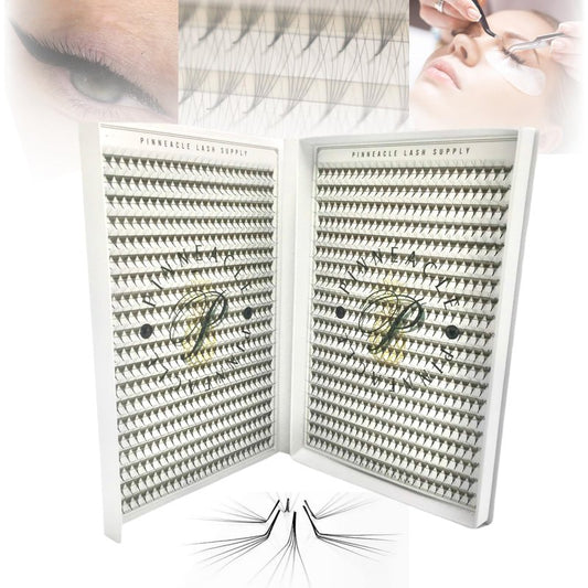 Pinneacle 1200 Premade volume fans eyelash extension for professional lash artist | Mixed 8 Sizes-in-1 Box | Lengths from 9-16mm | C, CC, D, M, L curl 6D 0.07 (Premium XXL Box L+ Curl 9-16mm)
