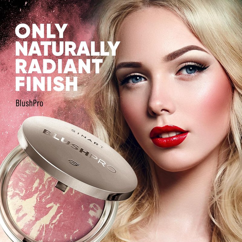 Brighten Lighting Marbleized Blush - Lightweight Shimmery Satin Face Makeup | Cruelty-Free, Shape & Contour