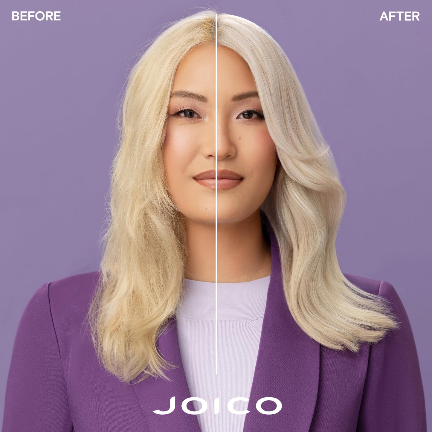 Joico Color Balance Purple Conditioner, 1.7 Fl Oz, For Cool Blonde, Gray Hair, Eliminates Brassy Yellow Tones, Boosts Vibrancy & Shine, UV Protection, With Rosehip Oil & Green Tea Extract