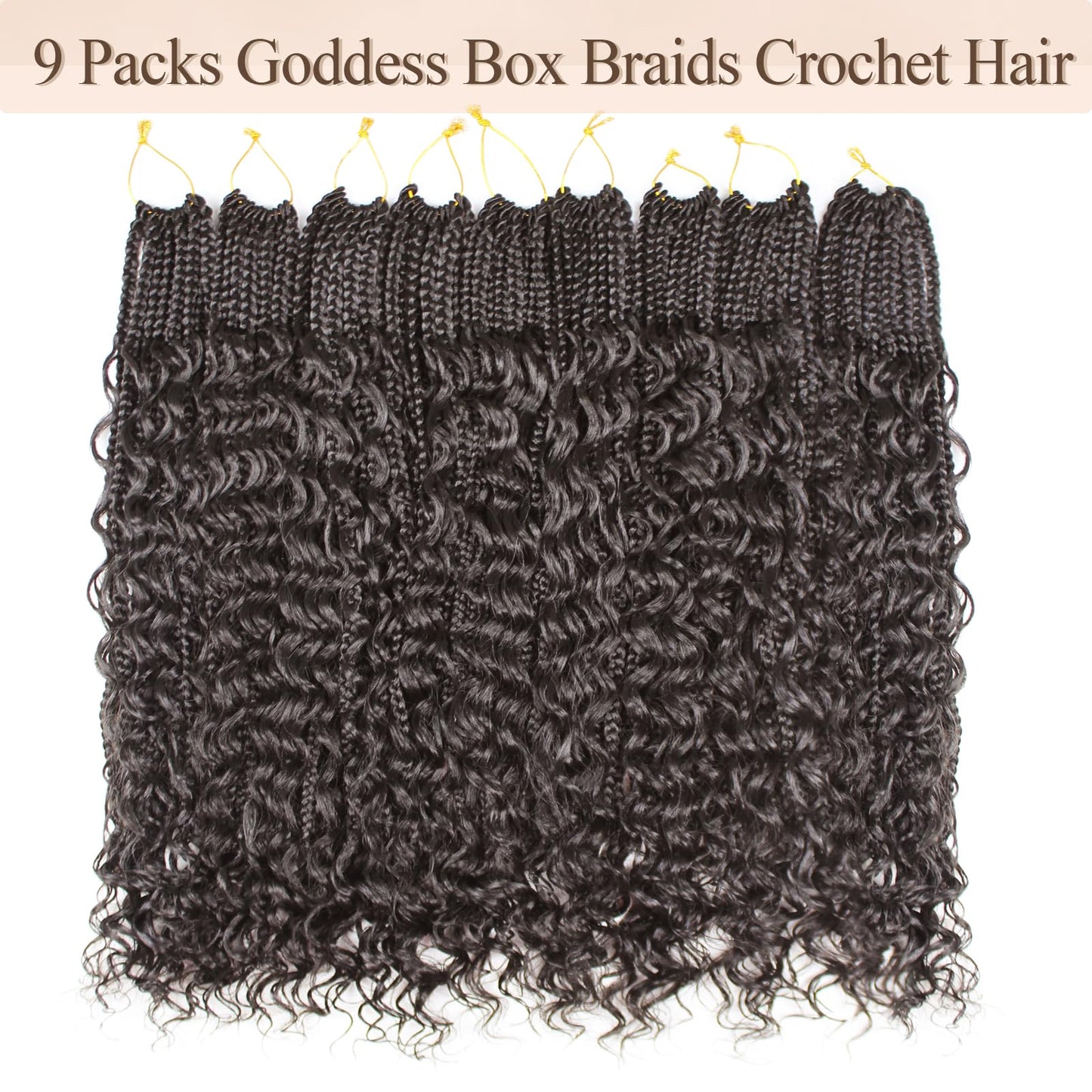 Vustbeauty 9 Packs Boho Box Braids Crochet Hair 24 Inch Goddess Box Braids Crochet Hair With Curly Ends Synthetic Bohemian Braids Hair Extension For Women (24inch, OT30)