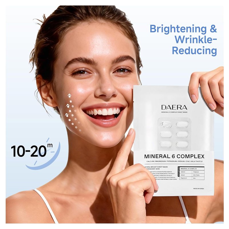 Korean Brightening Cream Face Mask - Dark Spot Correcting & Hydrating | 5 Sheets, Gentle for Sensitive Skin