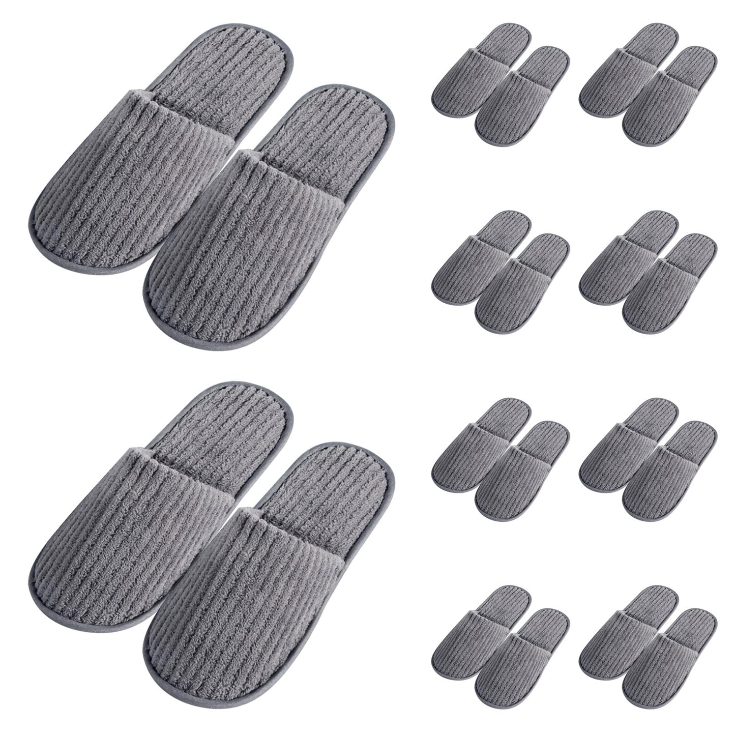 HJORZMM Disposable Slippers for Guests, 10 Pairs Coral Fleece Non Slip Hotel Slippers, Unisex, Washable Reusable for Hotel, Guest, Travel, Bride, Women