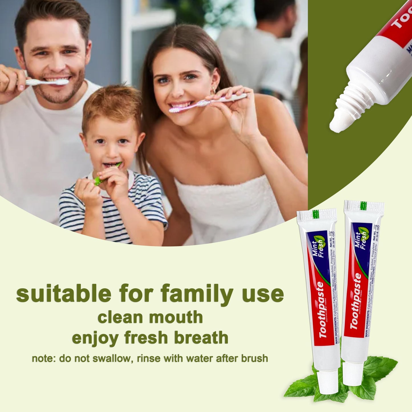 JoseHana 200pcs Bulk Toothpaste Travel Size, 0.35oz Small Disposable Toothpaste for Travel, Homeless, Hotel, Office, Guests