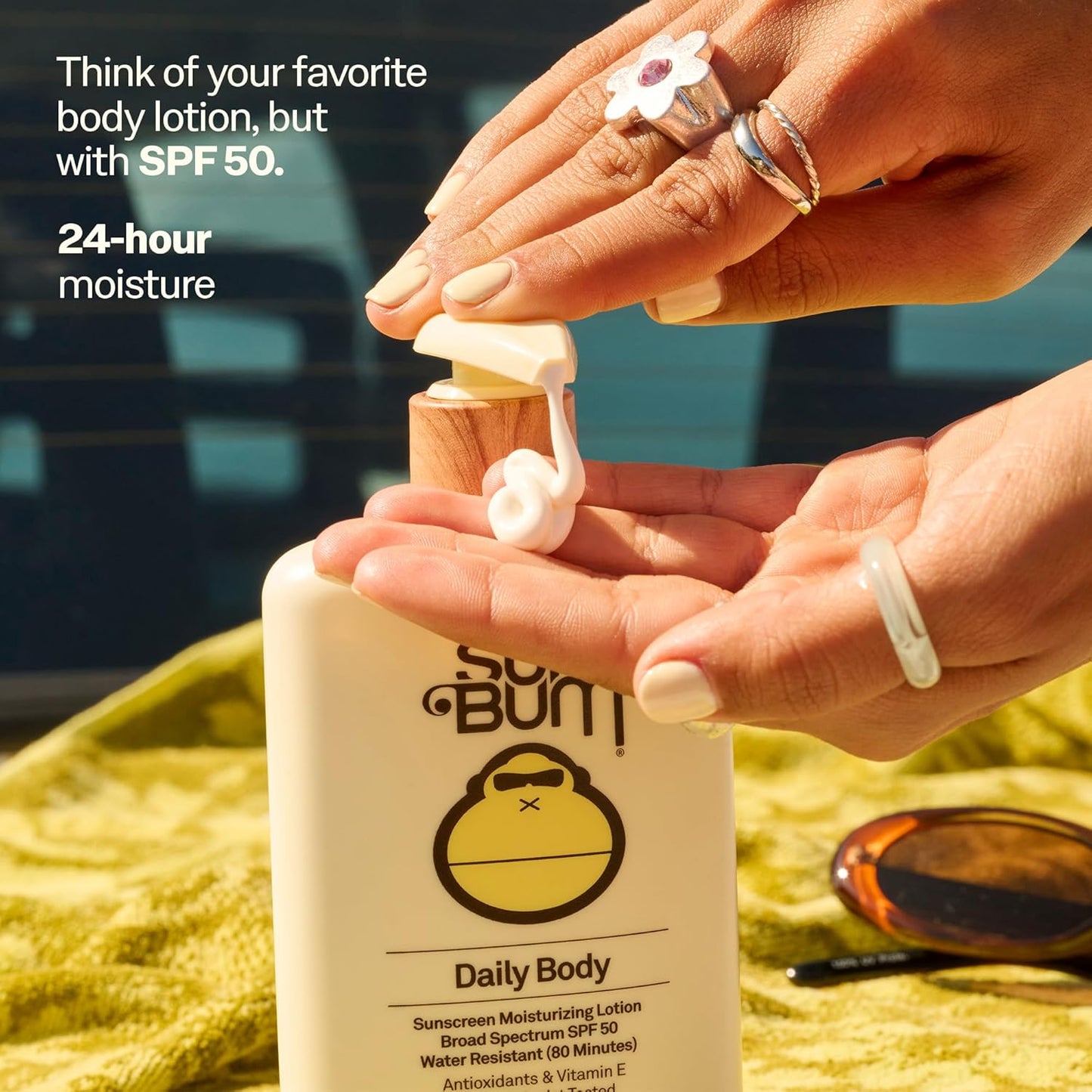 Sun Bum SPF 50 Sunscreen Body Lotion - Broad Spectrum Moisturizing Formula with Vitamin E - 8 oz | Vegan & Hawaii Compliant