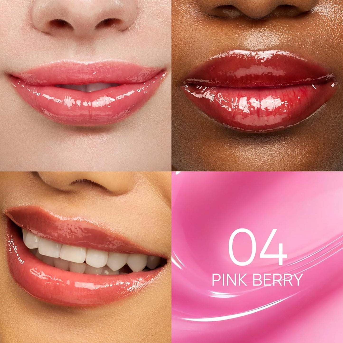 Peptide Brightening Lip Serum - Hydrating & Plumping Tinted Lip Gloss with Polypeptides | 04 Pink Berry