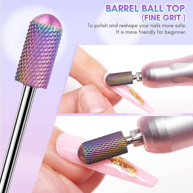 Makartt 7Pcs Nail Drill Bit Set - Tungsten Carbide Bits for Acrylic & Gel Nail Removal | Professional Nail Care Tools