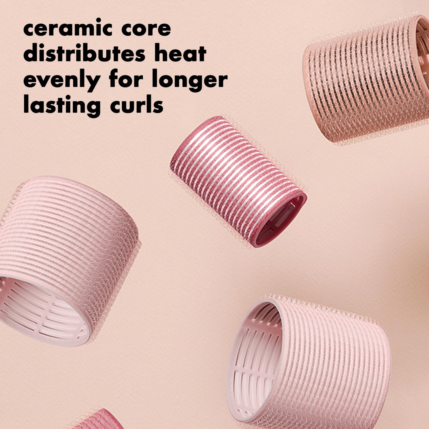 The Hair Edit Ceramic Core Hair Rollers for Salon-Quality Volume Professional Grade Thermal Rollers, Heat or No-Heat Styling, Soft Waves & Bouncy Blowouts, Root Lift, Long-Lasting Shine 9 Pack