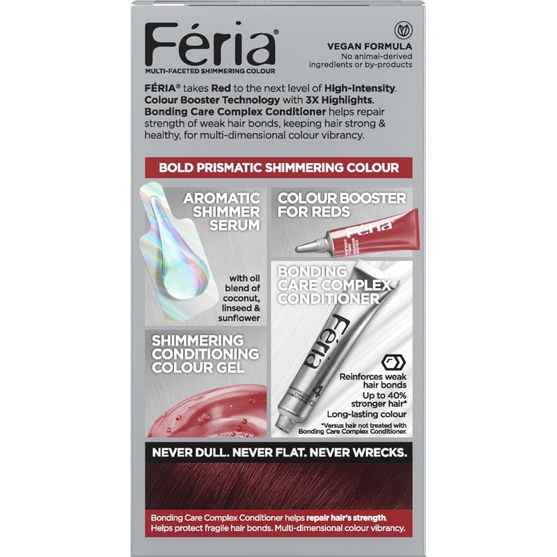 L'Oreal Paris Feria Hair Color - R48 Red Velvet Permanent Dye | Intense Deep Auburn, Single Kit