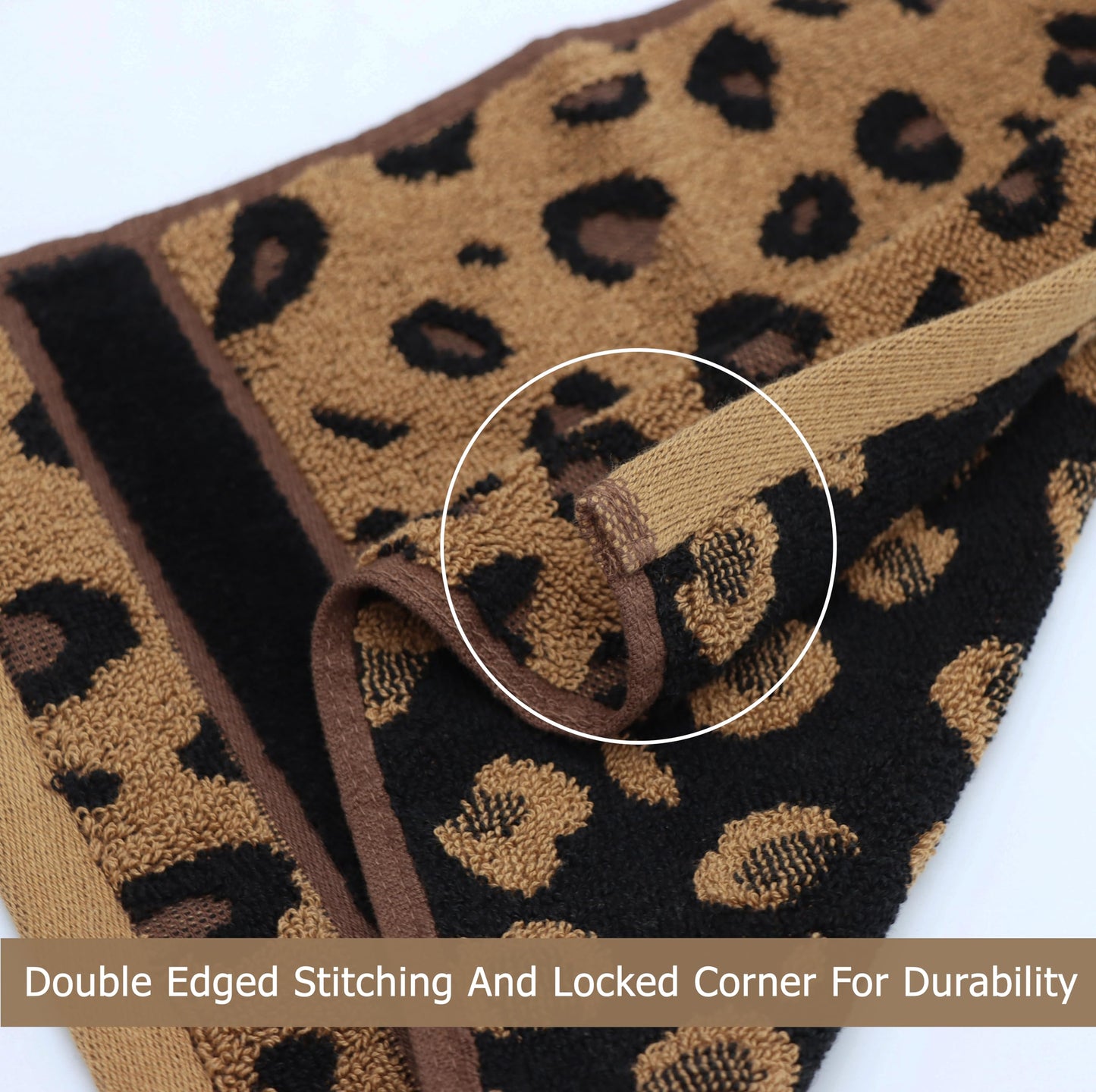 COTTON CRAFT Wash Cloth - Set of 12 Animal Print Safari Decorative Washcloth - 100% Cotton Jacquard Bathroom Face Towel Set - Super Soft Quick Dry Absorbent Luxury Guest Towel - Easy Care - 12 x 12
