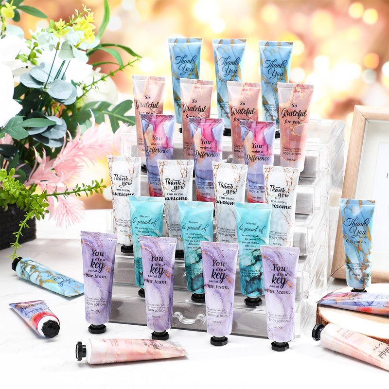 36pcs Hand Cream Thank You Gifts Bulk Inspirational Travel Size Dry Skin Hand Cream for Staff Team Teachers Employee Appreciation Gifts, Moisturizing Mini Body Lotion for Women Men