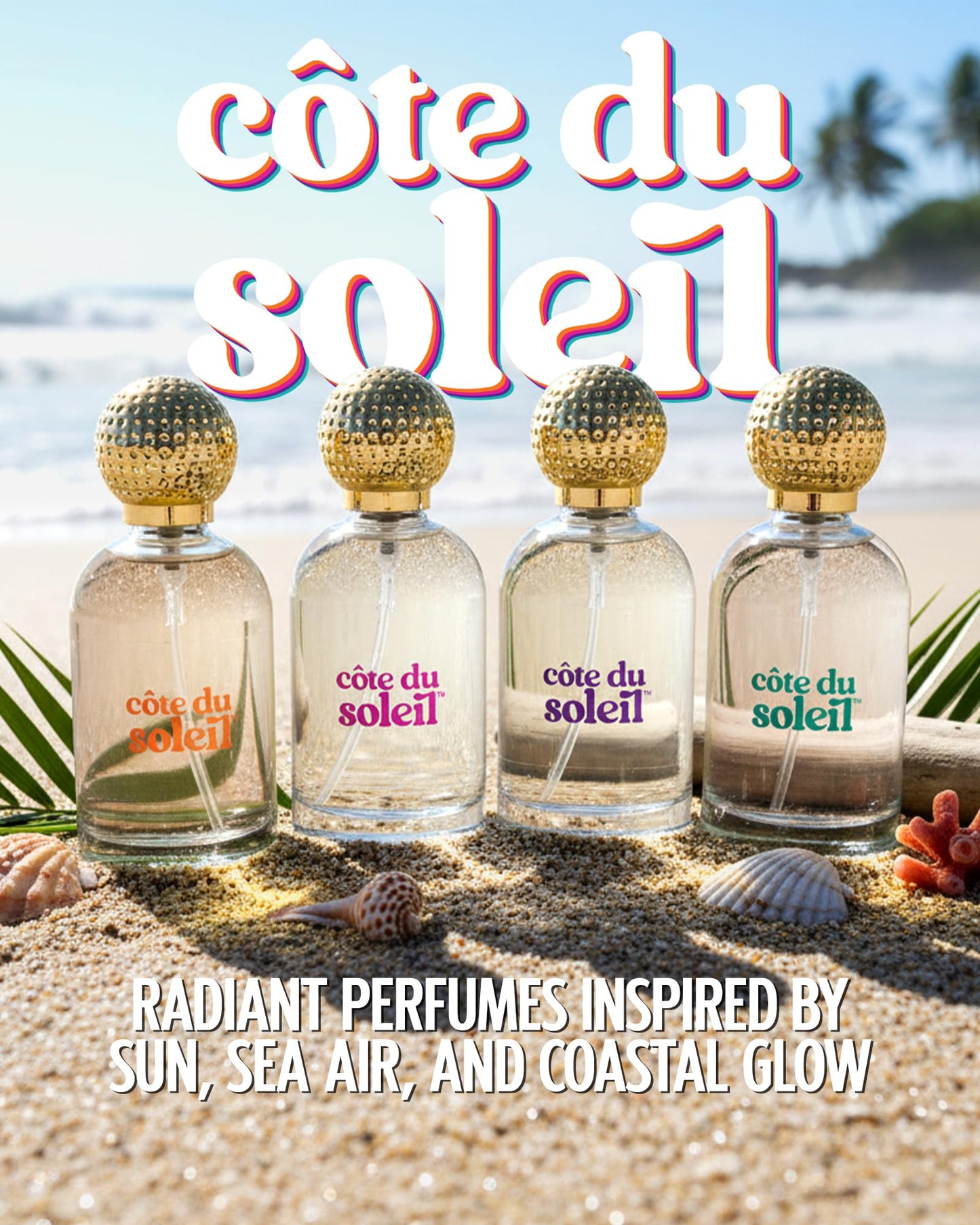 PB ParfumsBelcam Côte du Soleil Eau de Parfum for Women – Warm Beachy Gourmand Scent with Pistachio, Coconut & Salted Caramel – Long-Lasting Women’s Fragrance, Everyday Luxury Perfume, 3.4 fl oz