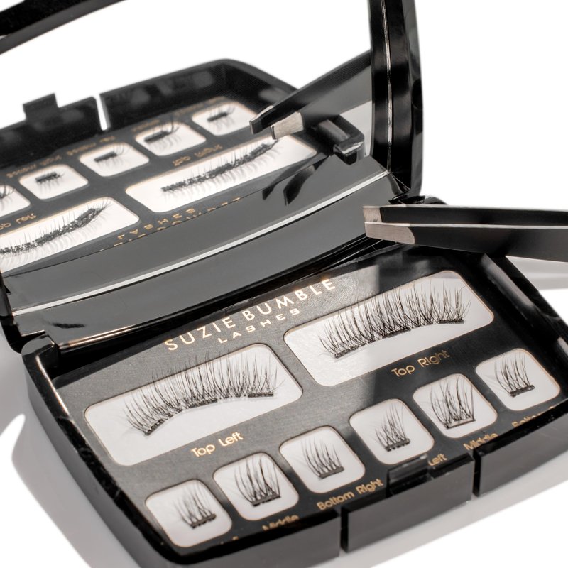 Suzie Bumble Magnetic Eyelashes with Applicator Tweezers; Reusable Magnetic Lashes Eyelash Extension Kit - Pestañas Postizas Magneticas - Comes with Beautiful Mirror Travel Case