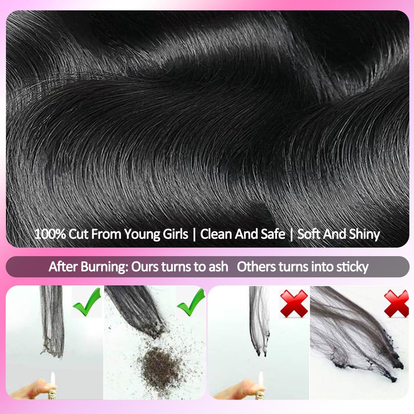 14A Body Wave Bundles Human Hair 26 Inch Single Bundles 100% Unprocessed Brazilian Virgin Human Hair Bundles Soft And Thick No Shedding No Tangle True To Length