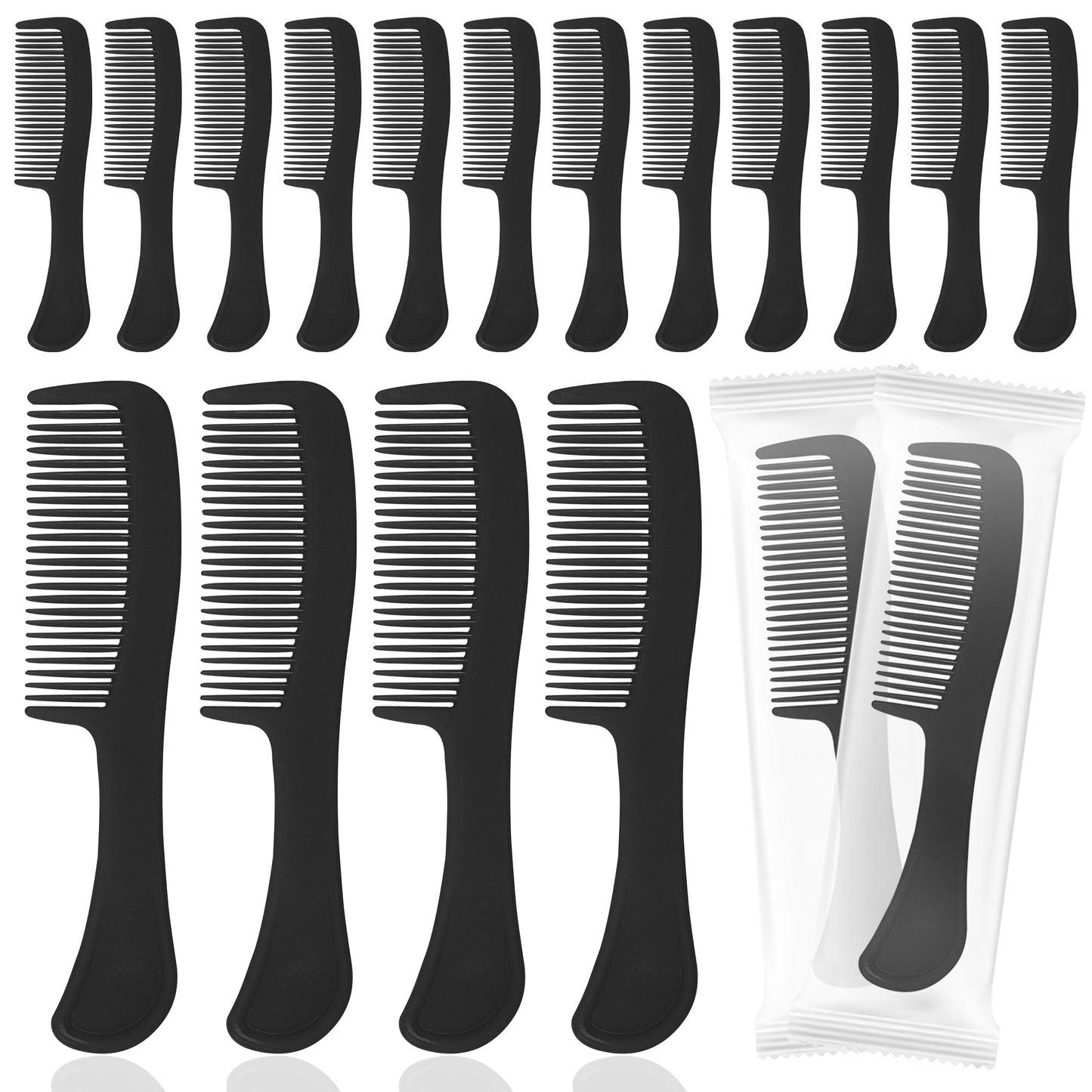 250 Pcs Combs In Bulk Individually Wrapped Pocket Travel Hair Combs for Women, Men and Kids, Bulk Comb for Homeless Hotel Shelter Home Charity, black