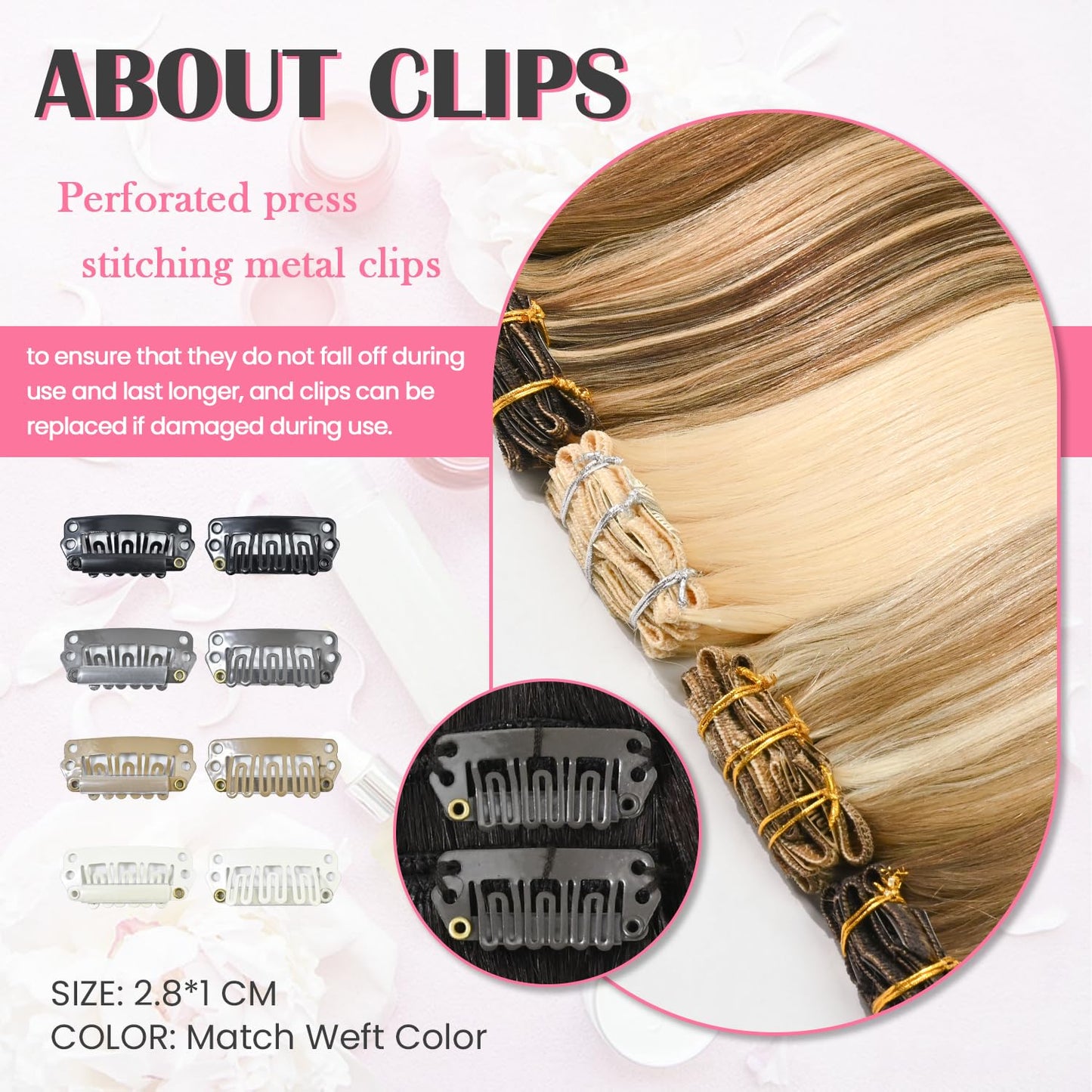 Real Human Hair Clip-In Extensions - Dark Brown 18 Inch, 75G, Seamless 7-Piece Set | Perfect for Women