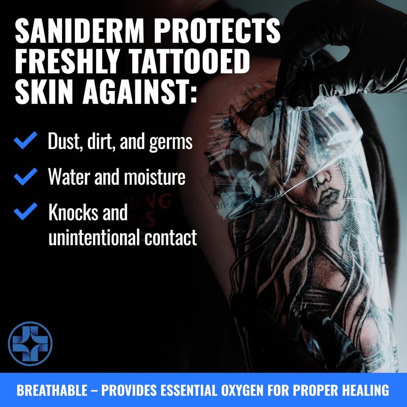 Saniderm Original Tattoo Aftercare Bandage (Small Roll, 4 in x 8 yd)