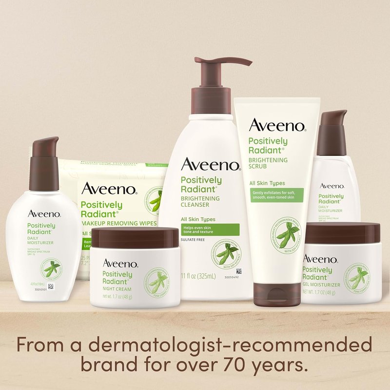 Aveeno Skin Brightening Exfoliating Daily Facial Scrub - Gentle Soy Extract, Oil-Free, 5 oz