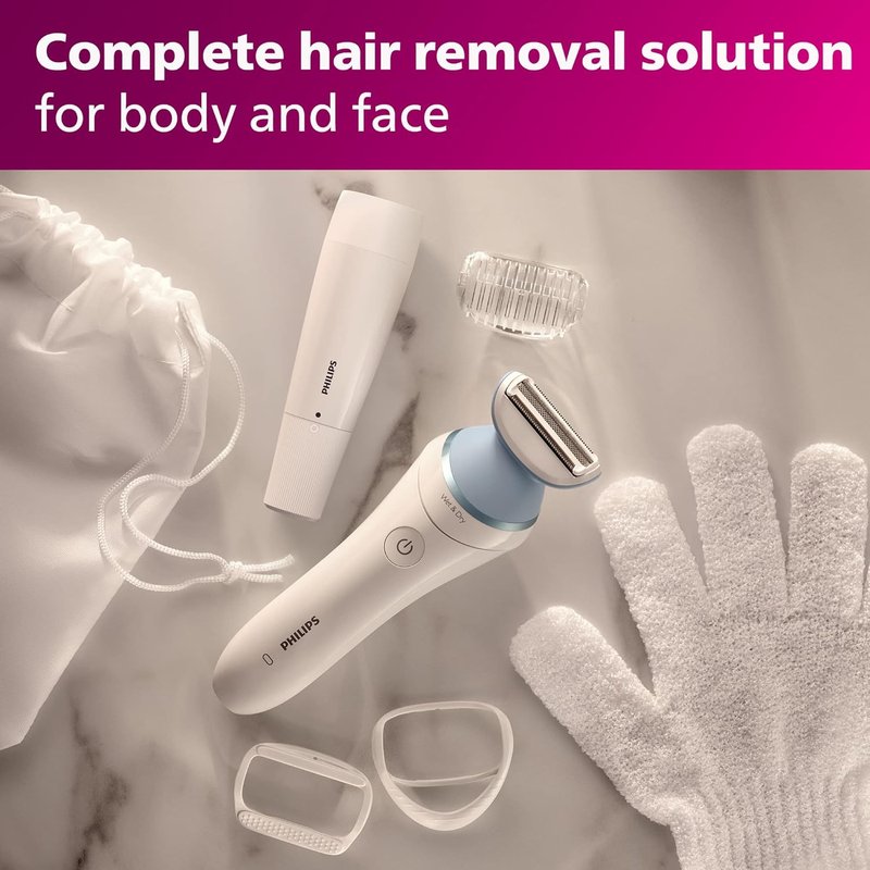 Philips Electric Lady Shaver Series 8000 - Cordless Facial Hair Remover | BRL166/91