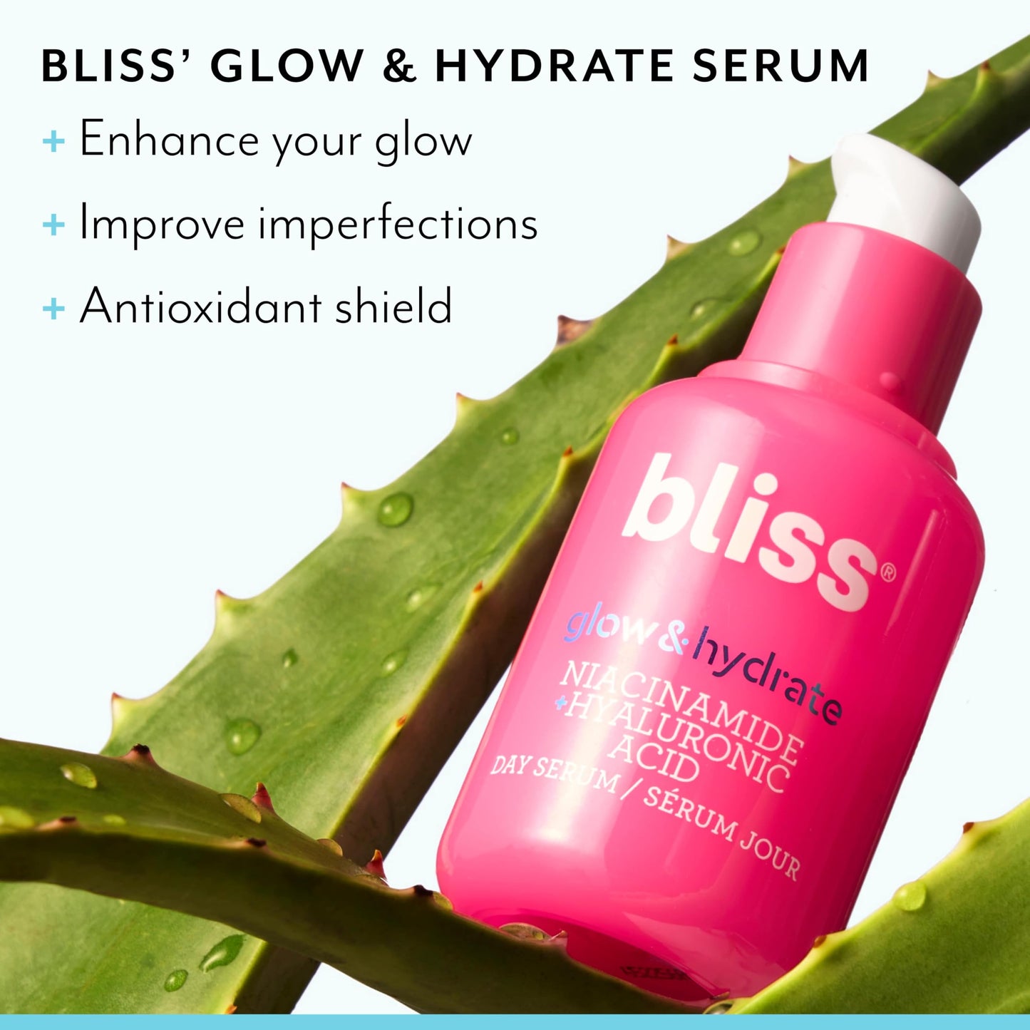 Bliss Hydration Sensations Bestsellers Kit: Glow & Hydrate Serum- Niacinamide + Hylauronic Acid Serum & Drench & Quench Hyluronic Acid Moistuirzer for Face- Cream to Water