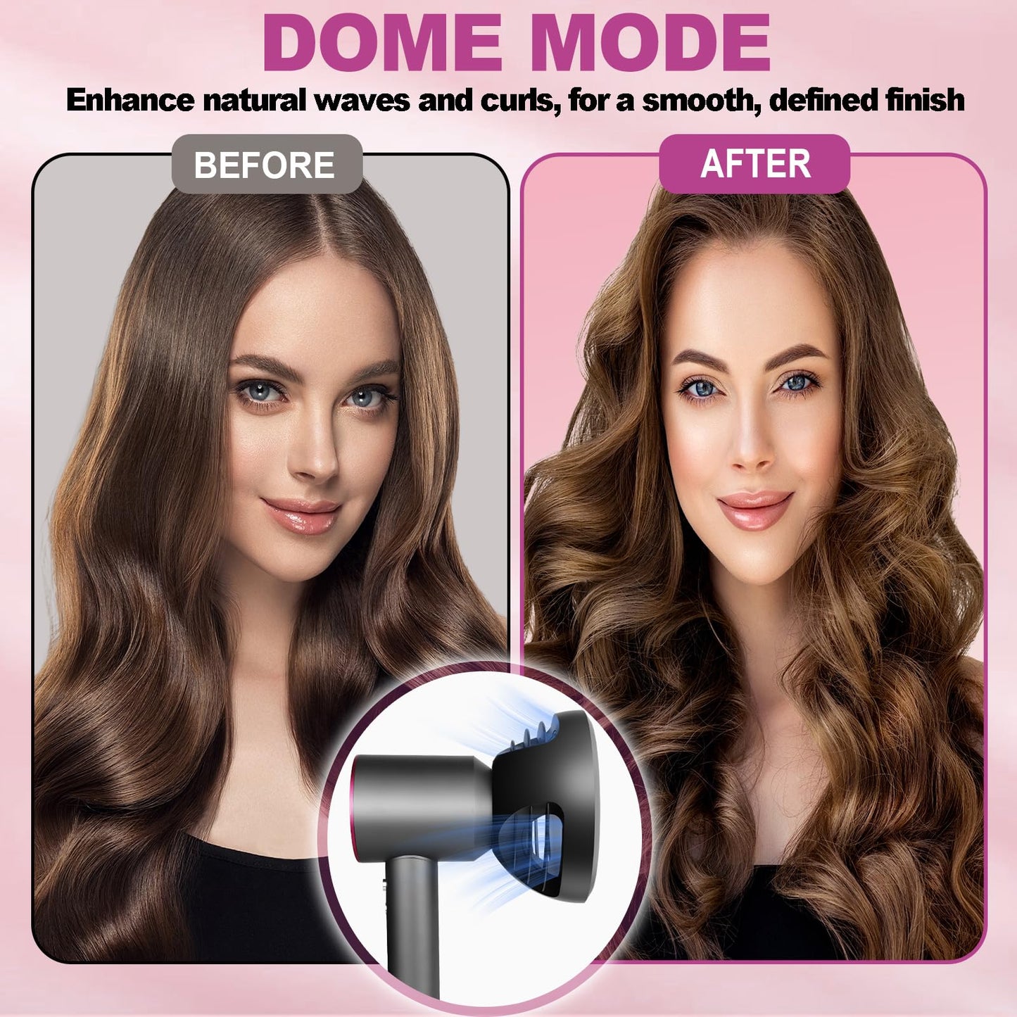 YTCHYYSK New Wave+Curl Diffuser Nozzle for Dyson Supersonic Hair Dryer HD01 HD02 HD03 HD04 HD08 HD15 HD16 Accessories, Attachemnt Parts No 973924-01, One Tool Two Mode for Wavy Curly or Coily Hair