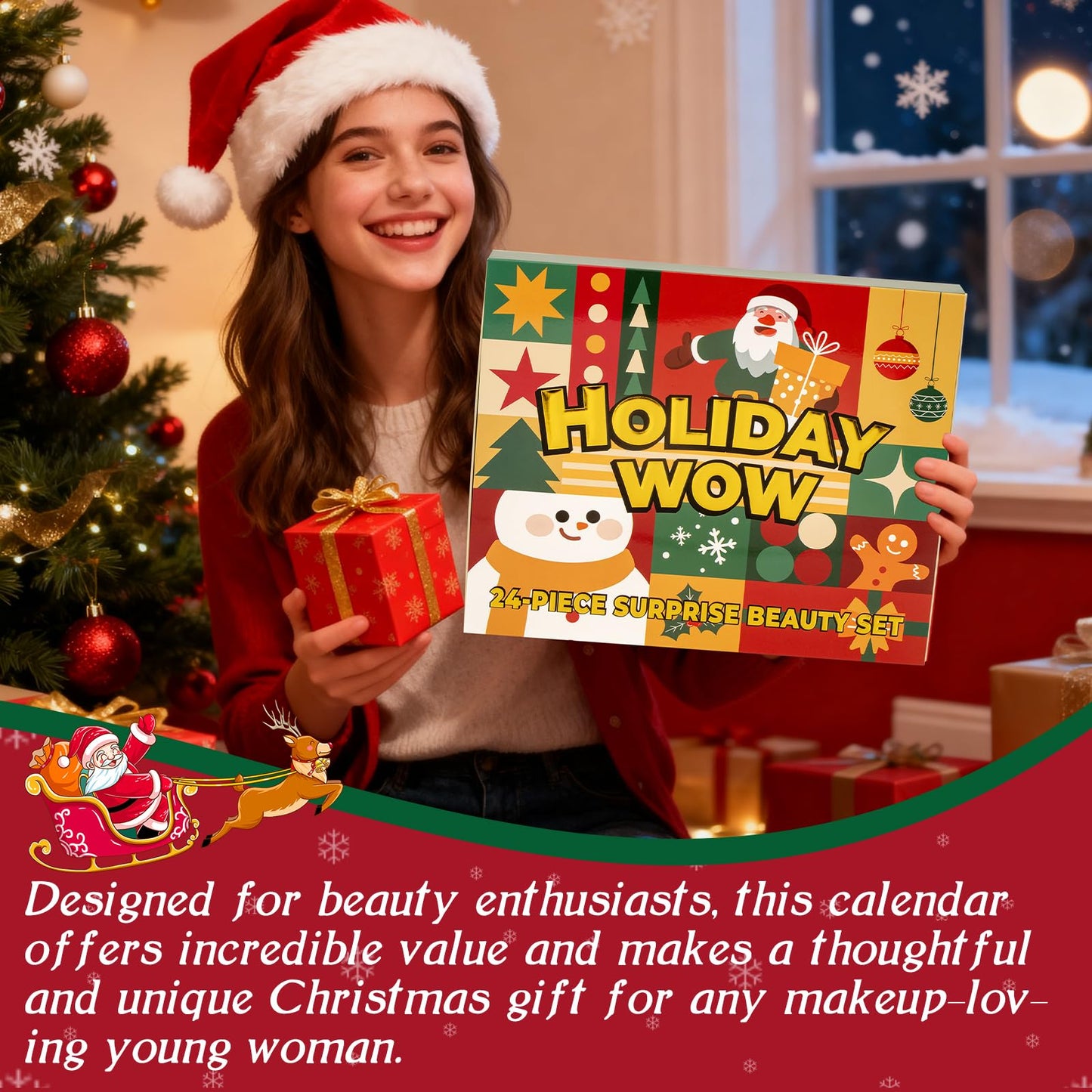 Makeup Advent Calendar 2025, Christmas Countdown Calendar Surprise Beauty Gift Set, 24 Pce Individually Boxed Makeup Gift for Teens,Girls Xmas and Women