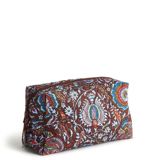 Vera Bradley Women's Premium Cotton Large Cosmetic, Marrakesh Cinnamon, One Size