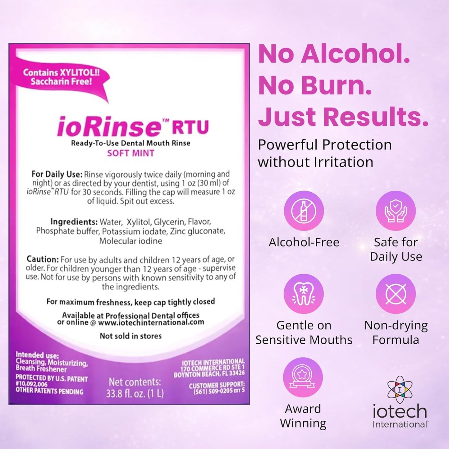 Professional Strength ioRinse RTU - Powerful Breath Freshener | Soft Mint, 16.9 oz