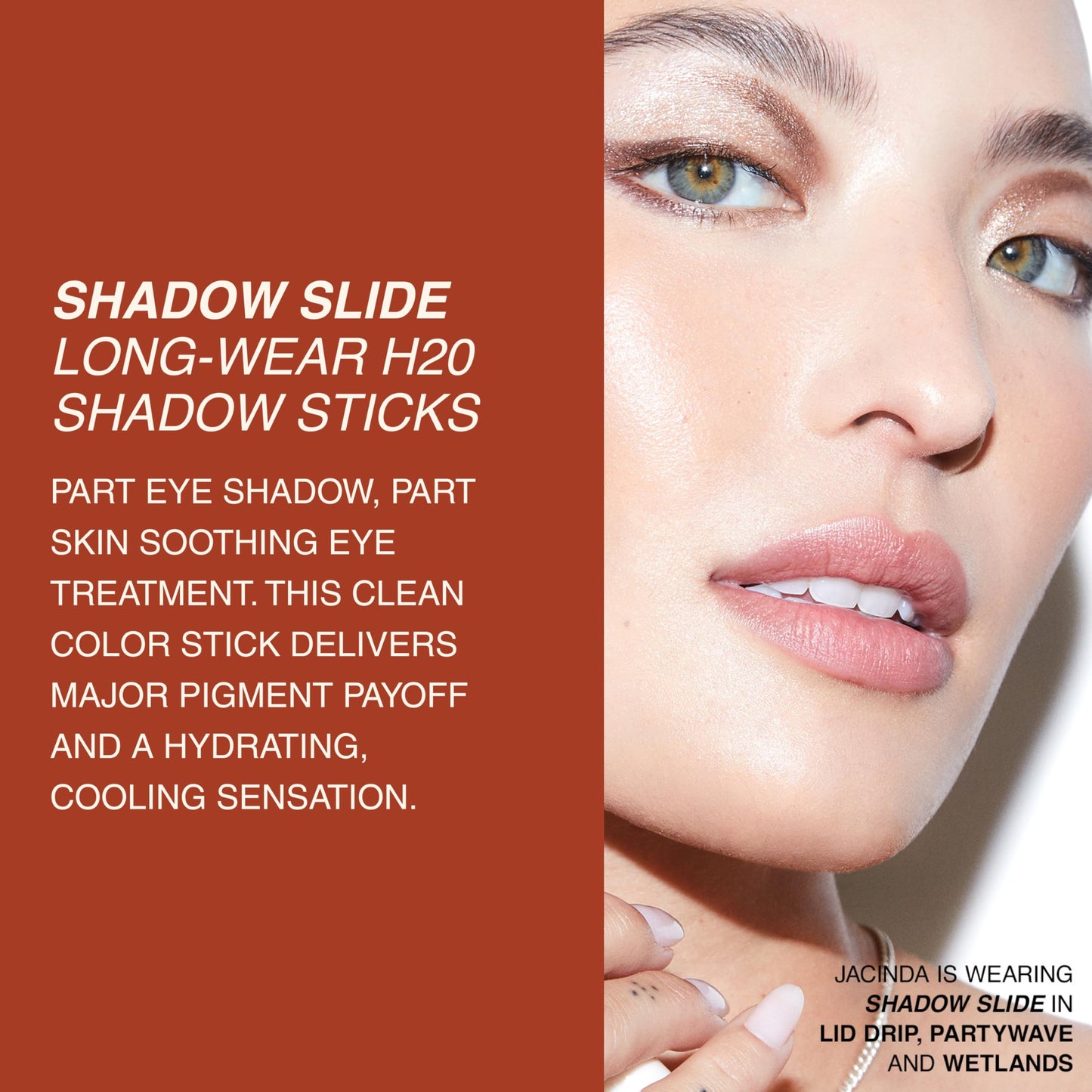 Freck Beauty SHADOW SLIDE Long Wear H2O Shadow Stick | Creamy, Waterproof Eyeshadow Crayon, Highly Pigmented, Smudge-Resistant, Easy Glide for All-Day Wear | Lid Drip (Warm Champagne)