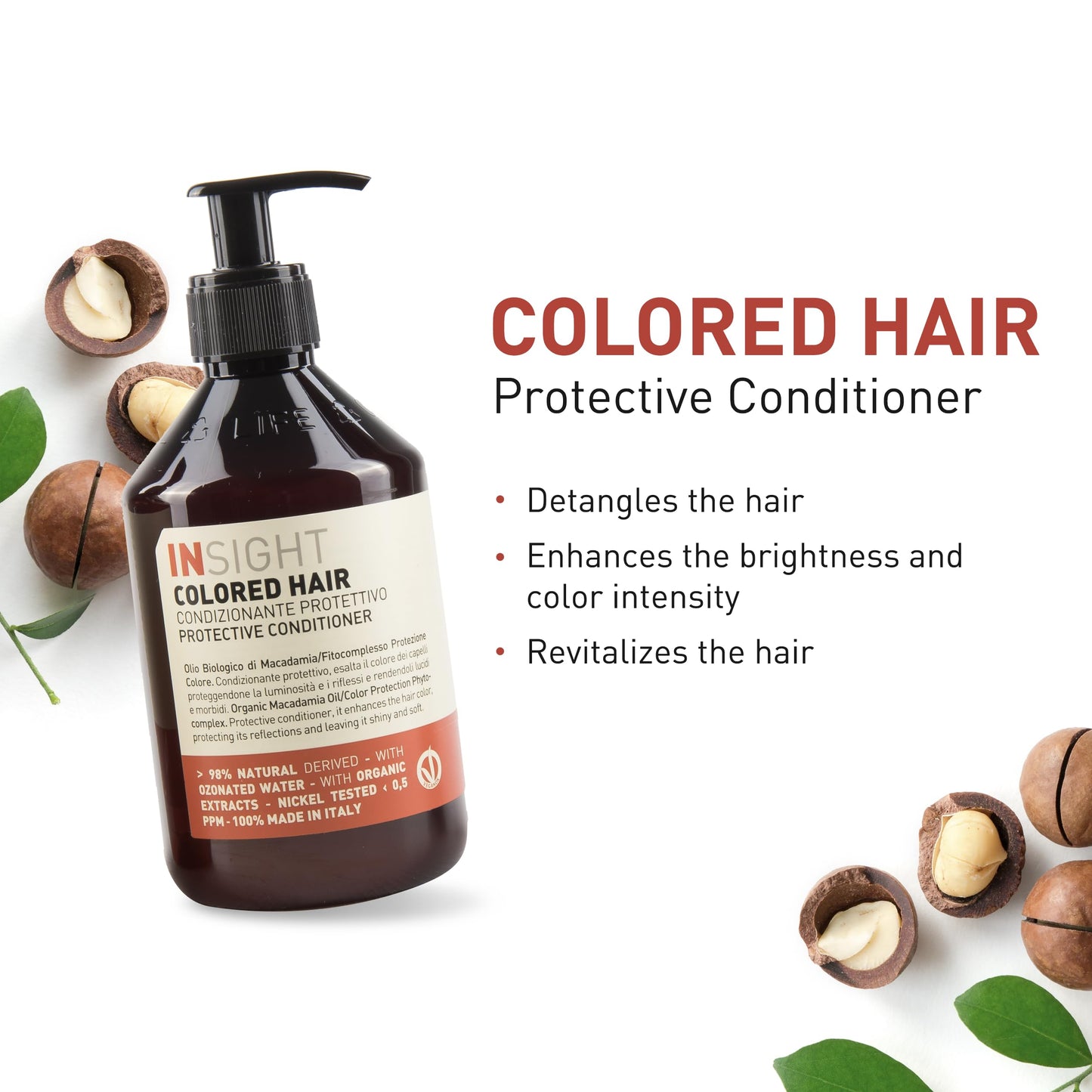 Insight Clean Beauty Colored Protective Hair Conditioner, Organic Henna Extract, Vegan, 13.5 fl oz