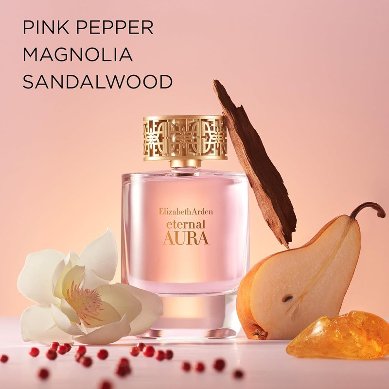 Eternal Aura Eau de Parfum for Women - Floral & Amber Scent with Pink Pepper, Magnolia & Sandalwood | 3.4 oz