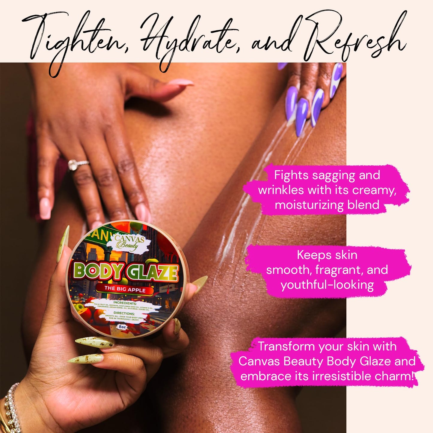 Canvas Beauty Body Glaze, Scent From Heaven – Sweet Cherries & Star Anise, Moisturizing Non-Greasy Body Butter for Women With Beeswax, Jojoba Oil, and Rice Bran for Soft and Glowy Skin