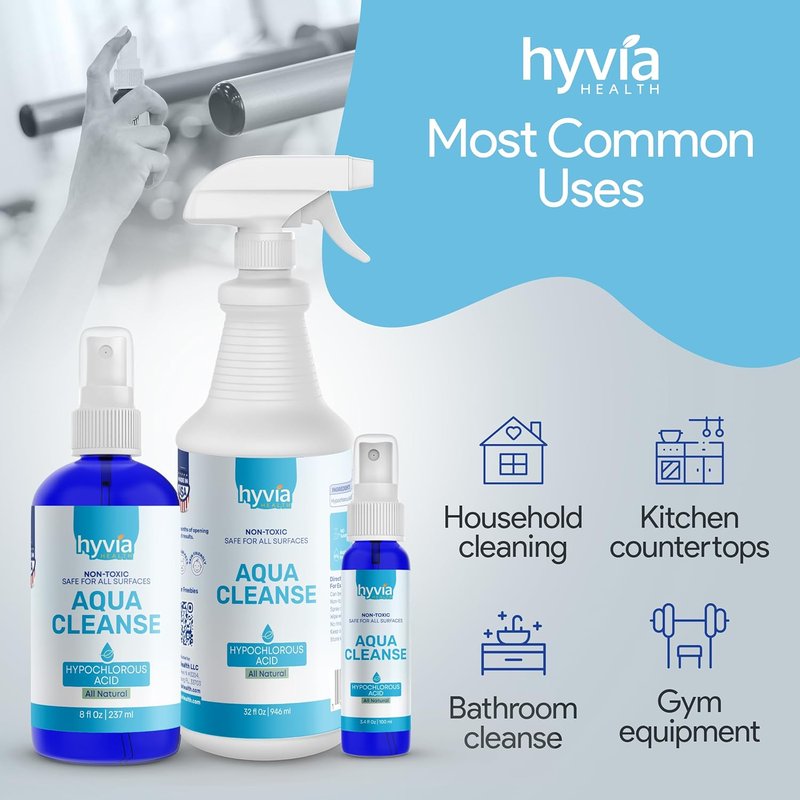 AquaCleanse Hypochlorous Acid Cleaner - All-Natural, Safe for Kids & Pets | 1 Gallon Refill