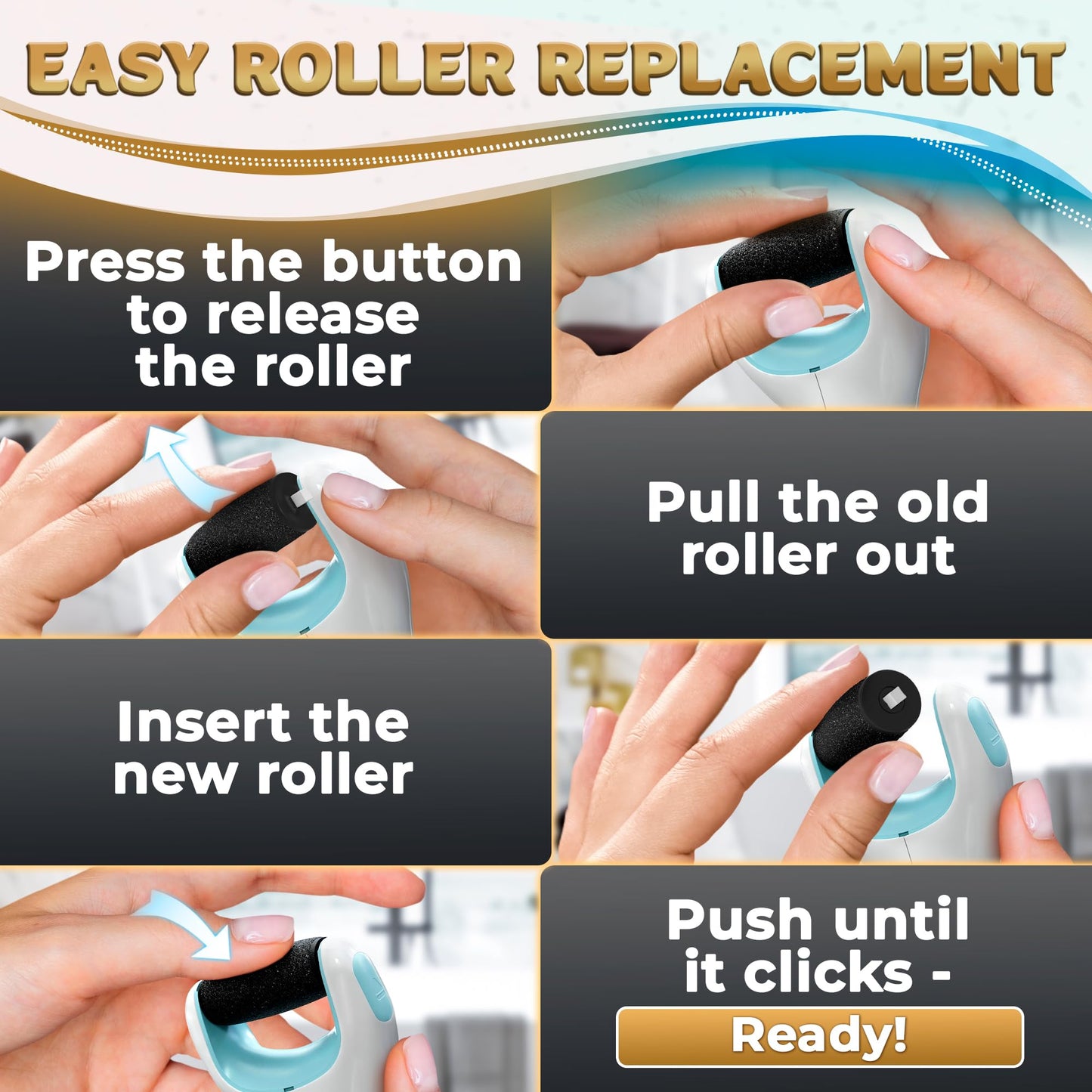 Electric Callus Remover for Feet with Rollers for Skin 11 Psc - Foot Heel Callus Remover Foot Scrubber Dead Skin Remover Tool for Feet Care Heel Scraper for Cracked Heels Pedicure Supplies