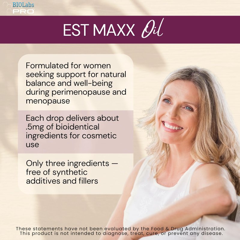 BIOLABS PRO Estri Oil - Bioidentical Natural E3 Solution - Six Month Supply - 5mg Per Dose - Topical - 2oz
