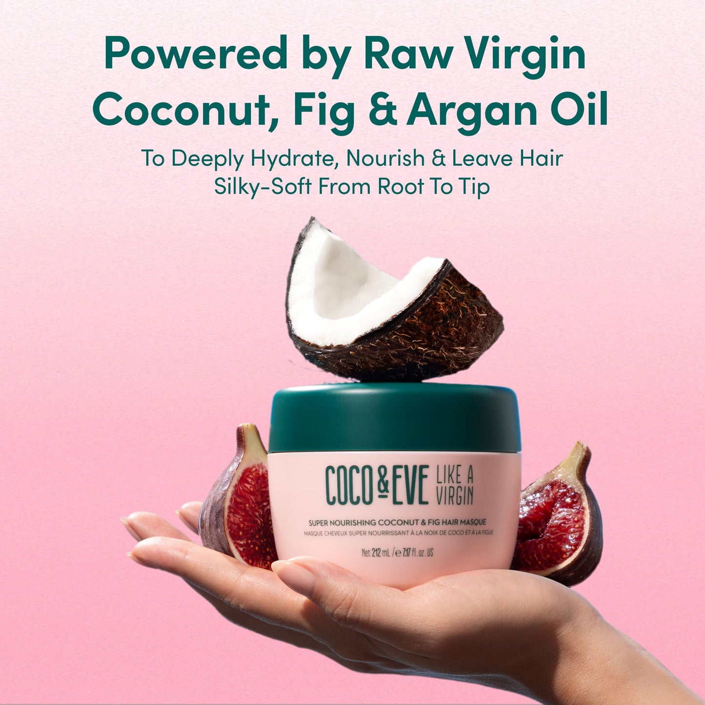 Coco & Eve Like a Virgin Hair Masque - Coconut & Fig Hair Mask for Dry Damaged hair with Shea Butter & Argan Oil for Hair Repair & Hydration | Deep Conditioning Mask Hair Treatment (212 ml)