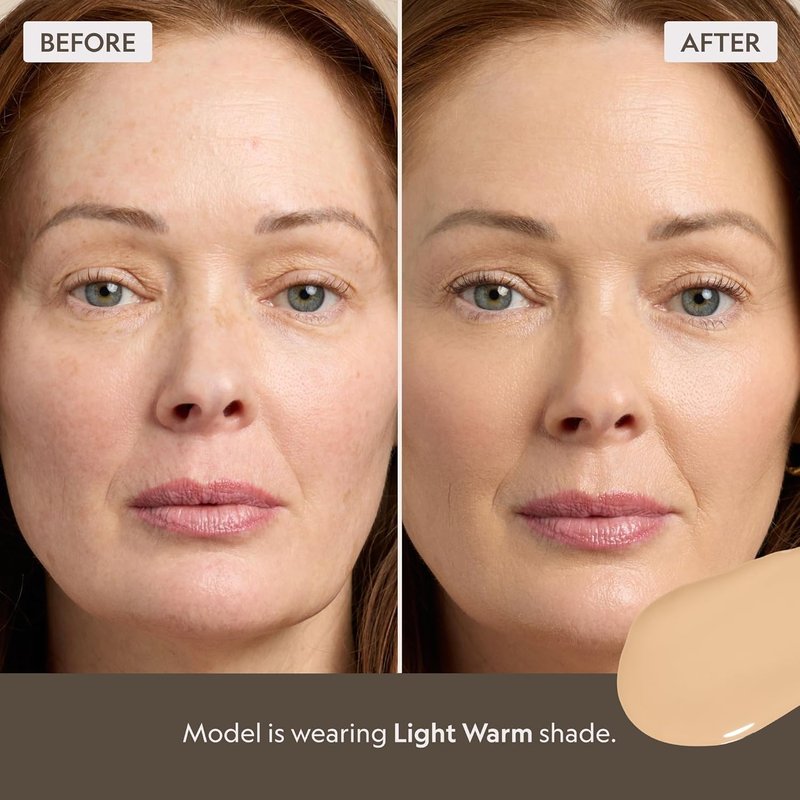 YENSA Full Coverage Foundation | CC & BB Cream with SPF 40, Hyaluronic Acid & Peptides - Light Warm (1 oz)